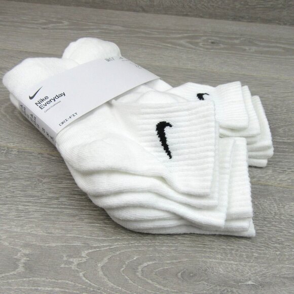 Nike Everyday Ankle Socks White (6 Pack) Women's 6-10 / Youth 5Y-7Y NEW - Picture 5 of 8